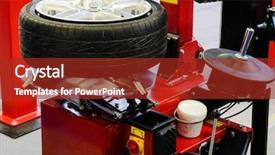  Presentation with tire - PPT theme consisting of car haulers - modern tire machine background and a  colored foreground