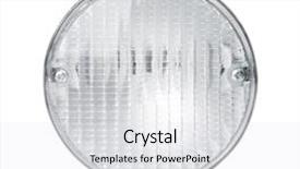  Presentation with clipping - PPT theme featuring car headlamp isolated on white background and a light gray colored foreground