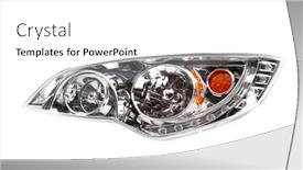  Presentation with car - Slide set with car-headlight-isolated-on-white background and a white colored foreground