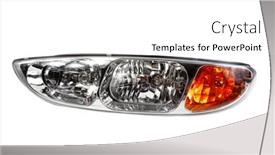  Presentation with car - PPT theme having car-headlight-isolated-on-white background and a white colored foreground
