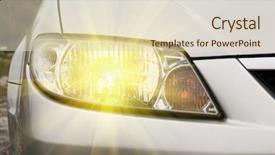  Presentation with automobile - Slides having car headlight of silver automobile background and a lemonade colored foreground