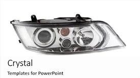  Presentation with car - Cool new slides with car headlight white background backdrop and a white colored foreground