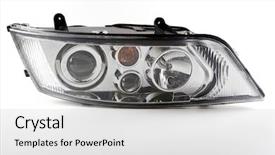  Presentation with lamps - Audience pleasing theme consisting of car headlight with four lamps backdrop and a white colored foreground