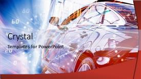  Presentation with car sales - Colorful presentation theme enhanced with car headlights - back view of automobile backdrop and a lemonade colored foreground