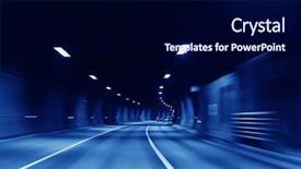  Presentation with tunnel - Theme with car headlights - highway tunnel background and a navy blue colored foreground