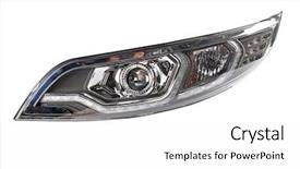  Presentation with car wash wastewater - Slide deck with car headlights on a white background and a white colored foreground