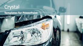  Presentation with painting walls paint roller - PPT theme with car hood wraped in paint background and a  colored foreground