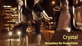  Presentation with park night city - Amazing slide deck having car hop - stylish young dancer backdrop and a tawny brown colored foreground