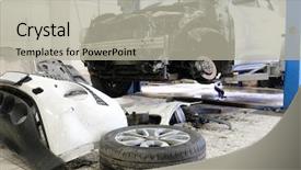  Presentation with repair - Theme with car-in-a-car-repair background and a light gray colored foreground