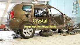  Presentation with mechanic car service repair maintenance - Theme enhanced with car in a car repair background and a  colored foreground