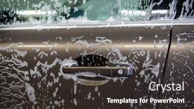  Presentation with shampoo - Presentation design having car in a carwash covered background and a dark gray colored foreground