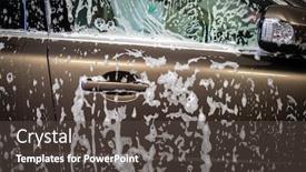  Presentation with shampoo - Audience pleasing PPT layouts consisting of car-in-a-carwash-covered backdrop and a dark gray colored foreground