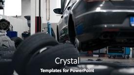  Presentation with garage car - Theme having car-in-a-modern-garage background and a wine colored foreground