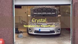  Presentation with diagnostics - Presentation design featuring car-in-a-small-repair background and a violet colored foreground