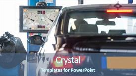  Presentation with car brake - Colorful slide set enhanced with car in front of brake backdrop and a ocean colored foreground