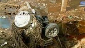  Presentation with tsunami - Slides featuring car-in-river background and a coral colored foreground