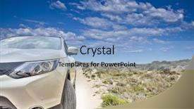  Presentation with jeep - Cool new PPT theme with car in the beach dunes backdrop and a light blue colored foreground
