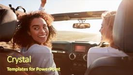  Presentation with driving - Colorful slides enhanced with car in the sun side backdrop and a tawny brown colored foreground