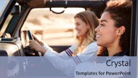  Presentation with driving - Audience pleasing slide deck consisting of car in the sun side backdrop and a light blue colored foreground