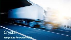  Presentation with motion - Amazing PPT theme having car industry - motion blurred truck backdrop and a ocean colored foreground
