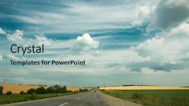  Presentation with road - Slide deck having car infiniti - landscape owith road among fields background and a light blue colored foreground