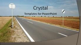  Presentation with rural road - PPT layouts with car infiniti - road going through a rural background and a  colored foreground