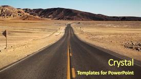  Presentation with lonely desert road - Slide set enhanced with car infiniti - road in death valley surrounded background and a tawny brown colored foreground