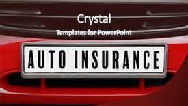  Presentation with insurance - Slide set featuring car insurance concept car plate background and a tawny brown colored foreground