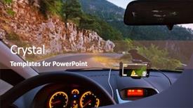 Presentation with kotor montenegro - Presentation theme having car interior and mountains road background and a coral colored foreground