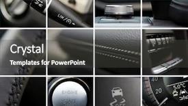  Presentation with luxury car - Slide set having car interior details collage background and a dark gray colored foreground