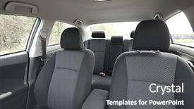  Presentation with interior - Colorful PPT theme enhanced with car interior seats backdrop and a dark gray colored foreground