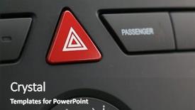  Presentation with automotive interior inside car - Audience pleasing presentation theme consisting of car interior with emergency button backdrop and a dark gray colored foreground