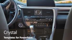  Presentation with leather - Presentation design with car-interior-with-leather-seats background and a tawny brown colored foreground