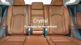  Presentation with leather - Beautiful PPT theme featuring car interior with leather seats backdrop and a coral colored foreground