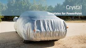  Presentation with car parking - PPT theme having car-is-in-the-parking background and a light blue colored foreground