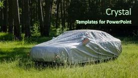  Presentation with car parking - Slide set consisting of car-is-in-the-parking background and a wine colored foreground