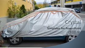  Presentation with weather - Amazing presentation theme having car-is-protected-from-weather backdrop and a light blue colored foreground