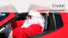  Presentation with sports car - Audience pleasing PPT theme consisting of car isolated on white room backdrop and a sky blue colored foreground