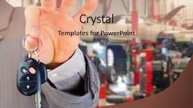  Presentation with auto repair - Slides featuring car key auto repair service background and a coral colored foreground