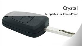  Presentation with pest car control - Audience pleasing theme consisting of car key isolated in white backdrop and a  colored foreground