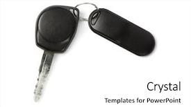  Presentation with key performance indicators - Presentation theme featuring car key isolated on white background and a  colored foreground