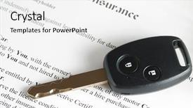  Presentation with police car flashing roof lights - Presentation theme consisting of car key on an insurance background and a white colored foreground