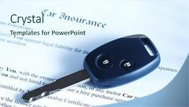  Presentation with policia lights of police car - Slides featuring car key on an insurance background and a  colored foreground