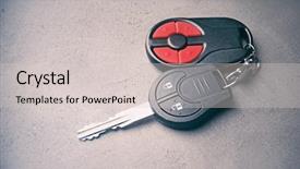  Presentation with access - Colorful PPT theme enhanced with remote access - car key on grey textured backdrop and a lemonade colored foreground