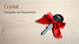  Presentation with serial killer colorful 3d teeth - Colorful slide deck enhanced with car key with colorful bow backdrop and a lemonade colored foreground