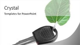  Presentation with car key - Slides featuring car key with green leaf background and a white colored foreground