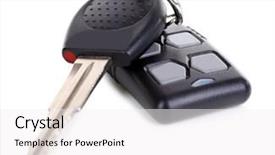  Presentation with key control - Amazing theme having car key with remote control isolated on white backdrop and a white colored foreground