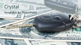  Presentation with car key - Theme consisting of car keys and money background and a  colored foreground