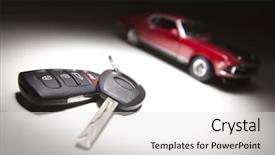  Presentation with keys - Slides consisting of car keys and sports car background and a light gray colored foreground