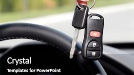  Presentation with auto dealership - Colorful presentation design enhanced with car keys auto dealership concept backdrop and a black colored foreground